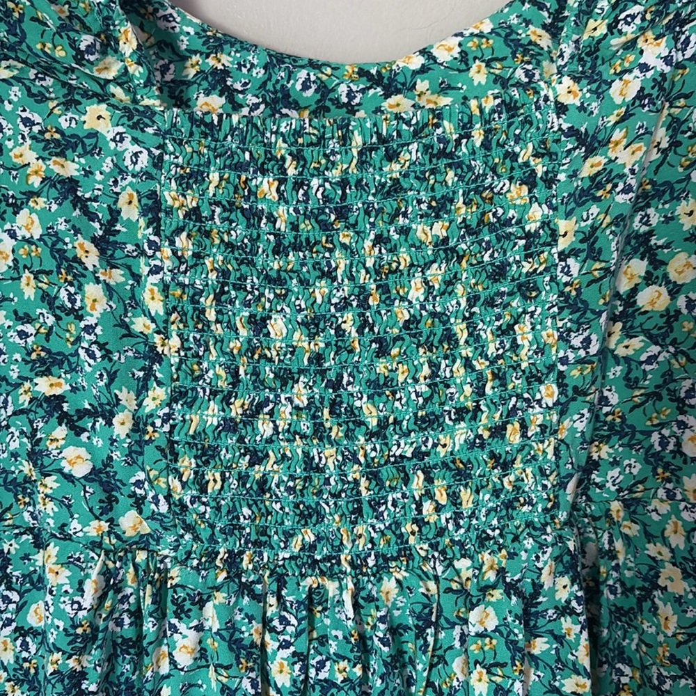ON Women’s Green Floral Babydoll Mini Dress - Picture 5 of 7